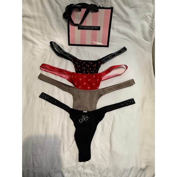 NWT/NWOT PINK by Victoria’s Secret String Thong Panty Lot – Size M - Picture 1 of 2